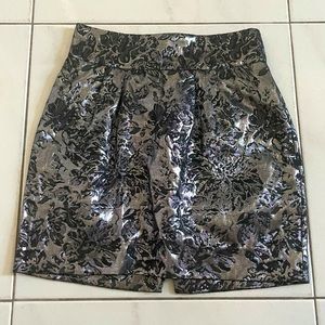 Urban Outfitters silver/black mini skirt